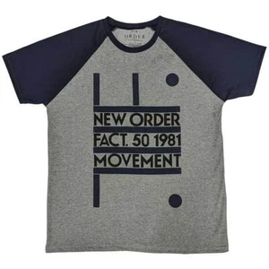 Camiseta Raglán New Order 'Movement' Gris/Azul Marino - NUEVA - Imagen 1 de 1