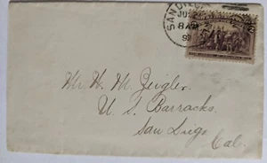 W. M. Zeigler, U.S. Army Barracks, San Diego,/Mail from a Lady Friend(?)/1893! - Picture 1 of 3