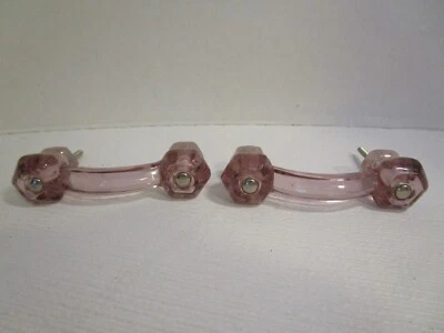 "Juego de 2 manijas tiradores de cajón de vidrio de lavanda/lavanda de 3"" para restauración" Foto 1 de 4