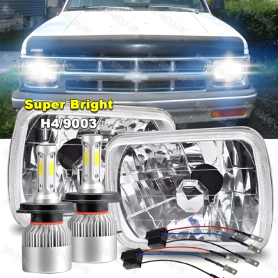 Par de faros LED proyectores haz alto/bajo para 82-93 Chevy S10 Blazer GMC S15 7X6" Foto 1 de 4