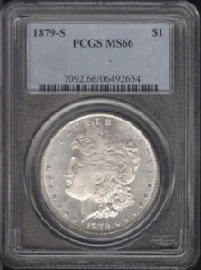 MS66 SAN FRANCISCO MINT PCGS 1879-S MORGAN SILVER DOLLAR PCGS MS-66 LOOKS PL - Picture 1 of 2