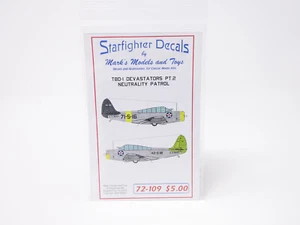 1/72 Starfighter Decals TBD-1 Devastator Part 2 Neutrality Patrol 72109 USS Wasp - Bild 1 von 2