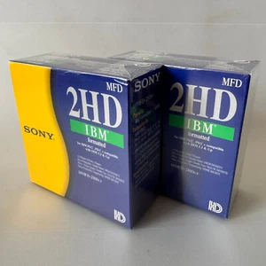 20x SONY Floppy Disks MFD 2HD 3.5" Double Sided 1.44Mb IBM Formatted Diskettes - Picture 1 of 5