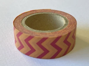 RED/ORANGE CHEVRON TAPE Washi Tape Roll(9/16”Wide)Card Making•Lines•Journaling - Picture 1 of 7