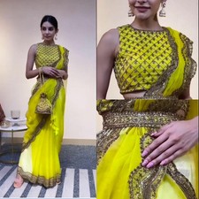 Saree Blouse Indian Bollywood Festival Collection Sari Saree Wedding Wear Dress