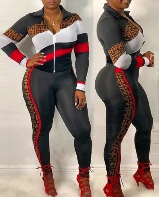 Conjunto de 2 piezas de top y pantalones con cremallera en bloques de colores para mujer talla XL talla 16 NUEVO ENVÍO Y DEVOLUCIÓN GRATUITOS  Foto 1 de 3