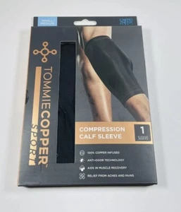 Tommie Copper Compression Calf Sleeve Joint Pain Relief Small/Medium Black - Picture 1 of 2