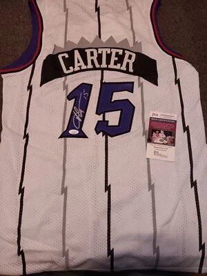 Vince Carter Signed Jersey Jsa Toronto Raptors White Mitchell & Ness - Image 1 of 3
