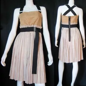 D&G linen gold black dress 40 NWoT DOLCE & GABBANA - Picture 1 of 9