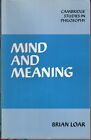 Mind And Meaning - B Loar - Cambridge University Press - Acceptable - Paperback