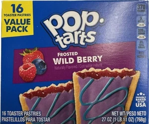 NEW POP TARTS TOASTER PASTRIES FROSTED WILD BERRY FLAVOR 16 CT 27 OZ BOX BUY NOW - Picture 1 of 4