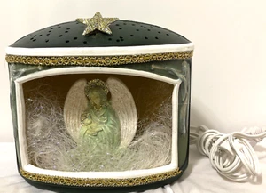 Ángel y Niño Jesús Mesa Adorno Iluminado Verde Vacaciones Navidad Porcelana - Imagen 1 de 11