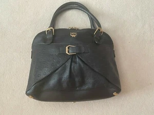 MCM Cuero negro Tono dorado Hardware Bolso de mano para mujeres Nuevo sin etiquetas - Imagen 1 de 11