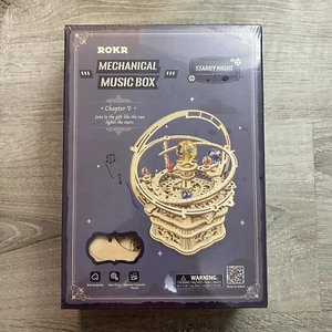 ROKR “Starry Night” Orrery Mechanical 3D Wooden Puzzle Music Box Adult DIY Kit🔥 - Picture 1 of 4