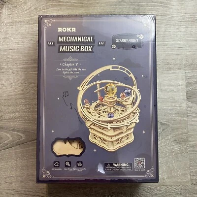 ROKR “Starry Night” Orrery Mechanical 3D Wooden Puzzle Music Box Adult DIY Kit🔥 - Image 1 of 4