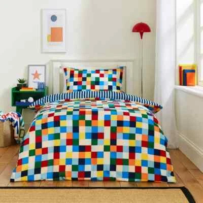 NEW IN PACK DUNELM Pixel Duvet Cover & Pillowcase Set