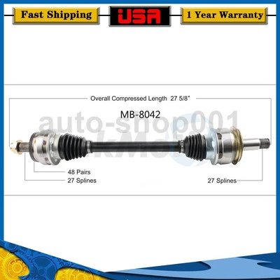 Eje trasero izquierdo CV eje articulado para Mercedes-Benz C250 2,5 L 2015 2014 2013 2012 Foto 1 de 2