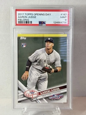 2017 Topps Opening Day Fielding Aaron Judge #147 RC PSA 9 - Image 1 of 2