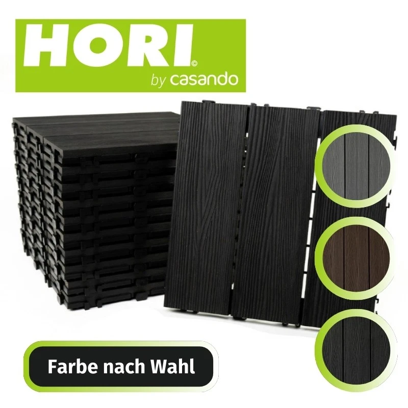 HORI WPC Klickfliesen Terrassendiele Terrassenplatten 30x30cm - Bild 1 von 1