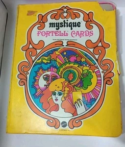 Gioco d'epoca 1969 MYSTIQUE FORTELL CARDS Mattel Fortune Telling Zodiac - Foto 1 di 8