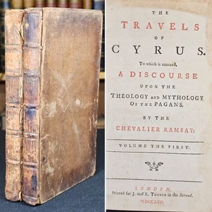 1757 The Travels of Cyrus Theology and Mythology of the Pagans 2 Vol Set Scarce - Imagen 1 de 18