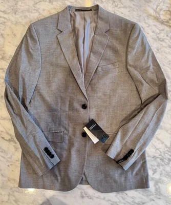 H&M Hombres 40R Calce Ajustado Regular Traje Chaqueta Mezcla Lana Y Pantalones 38R Azul Marino Conjunto Foto 1 de 4