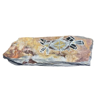 Arte aborigen australiano pintura de peces de piedra creaciones indígenas 7” Foto 1 de 4