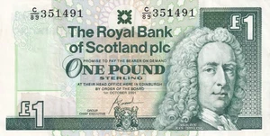 SCOTLAND 1 Pound 2001 P-351e VF Banknote – Royal Bank of Scotland - Picture 1 of 4