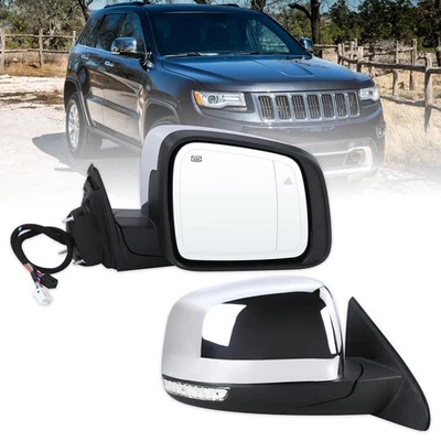 Right Passenger Side Mirror Fits 2014-2021 Jeep Grand Cherokee 2022 Chrome - Image 1 of 2
