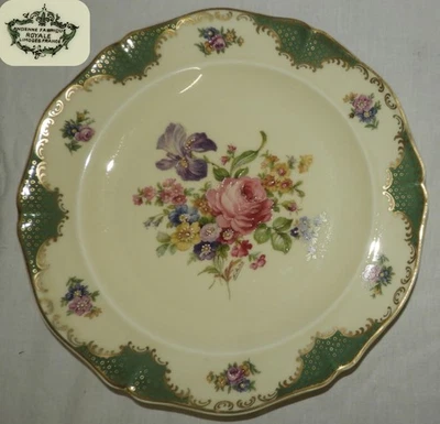 Assiette PORCELAINE DE LIMOGES " Ancienne Fabrique Royale " décor  d'Artois - Photo 1/4