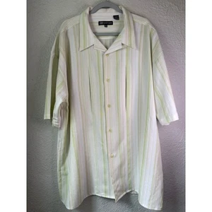 Montique Striped Button Up Bowling Shirt Short Sleeve Casual 3XL - Picture 1 of 3