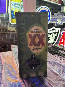 Dos Equis Wandmontierter Bierflaschenöffner Männerhöhle Wanddekor 12” x 5,5” - Bild 1 von 7