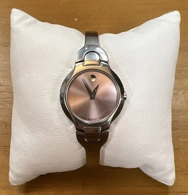 Movado Pink Dial Stainless Steel  24mm Quartz Watch 84 A1 1846 New Battery - Image 1 of 4