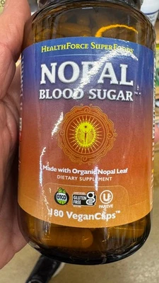 HealthForce Superfoods Nopal açúcar no sangue 180 cápsulas vegetais sem glúten, vegano - Imagem 1 de 2