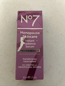No7 Menopause Skincare Instant Radiance Serum 1 fl oz New in Box - Picture 1 of 4