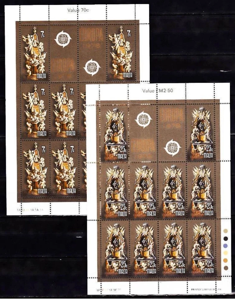 Malta - "MONUMENTS ~ STATUE ~ EUROPA 1978" Set of 2 MNH MS - Image 1 of 4