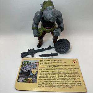 🔥TMNT Rocksteady 1988 Hard Head Completo con Tarjeta Teenage Mutant Ninja Turtles - Imagen 1 de 14