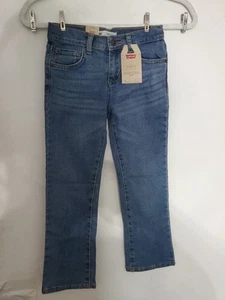 Levis Jeans Youth Girls Size 6X Regular Slim Bootcut Distressed Sequin Blue - Picture 1 of 5