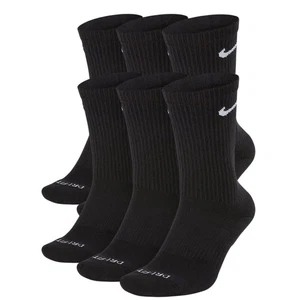 Brand New Nike Everyday DriFit Unisex 6-Pack Crew Socks Black Med W 6-10/M 6-8 - Picture 1 of 5