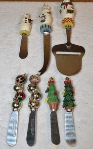 VTG Boston Warehouse Cheese Slicer, Knife, Spreaders Stainless Set Of 7 Holiday  - Picture 1 of 11