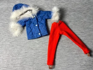Sindy Winter Holiday set 1965 Blue jacket hood red trousers 12S11 fit 12" doll - Picture 1 of 5