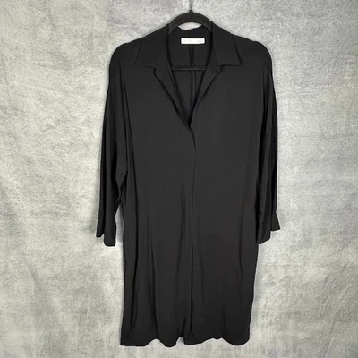 Vince Dress Women Small Black Stretch Shirt Long Sleeve Minimalist Career Preppy - Image 1 of 4