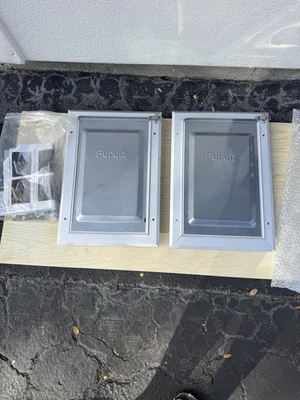 Puerta para mascotas ENDURA E2 doble/doble solapa ~ aluminio mediano/blanco🌟leer*caja abierta🔥 Foto 1 de 4