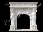 GREAT FIGURAL LARGE HAND CARVED MARBLE FIREPLACE MANTEL