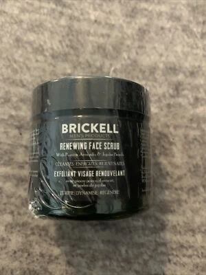 Brickell Men's Renewing Face Scrub Natural Deep Exfoliating 2 oz Sealed Jar New! - Image 1 of 2