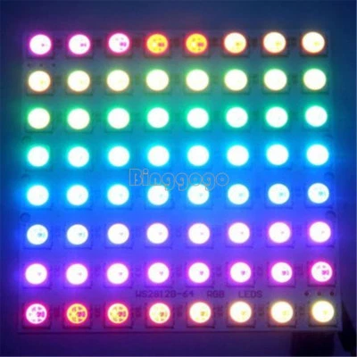 8x8 64 Bit Matrix 5050 WS2812 LED RGB Full-Color Black Board for Arduino New - Bild 1 von 4