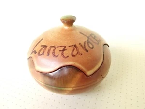 Kleiner Topf Zuckertopf Senftopf mit Deckel Souvenir Lanzarote Terrakotta 7cm - Bild 1 von 4