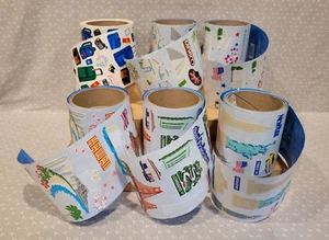 Mrs. Grossman's Hawaii Mexico San Fransisco Washington Travel Sticker Roll Lot - Picture 1 of 24