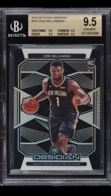 2019-20 Zion Williamson BGS 9.5 Gem Mint+ Panini Obsidian Silver Rc #157 - Image 1 of 2