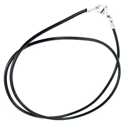 Collar de 20" Rochet Roma Cordón Negro con Cierre de Garra de Langosta de Acero Inoxidable Foto 1 de 4